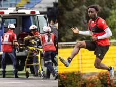Antony García salió en ambulancia luego de sufrir un golpe en el clásico moderno entre Olimpia y Real España.