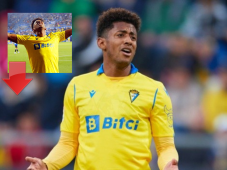 Anthony Choco Lozano vive uno de sus peores momentos desde que llegó al Cádiz, pero este lunes podría romper la racha negativa sin goles.