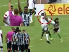 ¡De cárcel! Así fue el feo planchazo de Marcos Montiel a Marcelo Canales en el Olimpia-Juticalpa