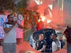 Momento de hostilidad que recibieron los jugadores de la Selección de Costa Rica a su llegada a la Ciudad de Panamá.