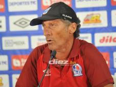 El entrenador de Olimpia atendió a los medios de prensa tras el 4-1 ante Génesis en la jornada nueve del Apertura 2023. FOTO: Marvin Salgado.