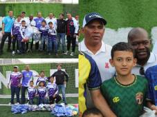 Los implementos deportivos fueron entregados en el hermoso complejo deportivo de la colonia La Vega.