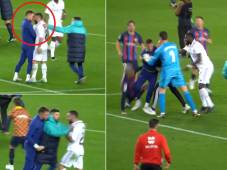 ¡Tangana al final del clásico! La provocación de Dani Carvajal a jugador del Barcelona y tuvieron que separarlo entre cinco