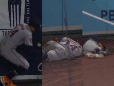 ¡Espectacular atrapada! Mauricio Dubón se estrelló contra la pared para evitar un imparable y se llevó tremendo golpe