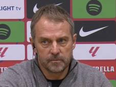 Hansi Flick en conferencia de prensa tras la goleada de Barcelona ante Valencia.