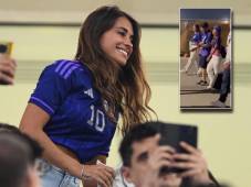 La burla de Antonela Roccuzzo: así fue captada tras el ‘qué mirás, bobo’ de Messi a jugador de Países Bajos