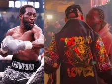 Terence Crawford se levantó de su asiento y fue a encarar al padre del boxeador hondureño. Foto captura.