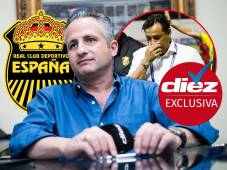 Elías Burbara respondió a la millonaria deuda que tiene Real España y respaldó el proyecto del entrenador Jeaustin Campos, a pesar de la goleada. (FOTOS: Mauricio Ayala)