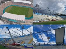 Revelan detalles inéditos de la instalación del techado moderno en la localidad de sol centro del Estadio Nacional Chelato Uclés. EN FOTOS.