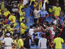 Batalla campal: ¡Futbolistas de Uruguay se enfrascan en una pelea terrible con aficionados colombianos!