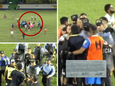 Selvin Brown fue el encargado de pitar la final de ida entre Juticalpa - Real Juventud en Liga de Ascenso. El choque terminó entre palabreos y custodia policial.