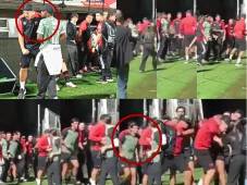 La bronca del Alajuelense llegó hasta la celebración del Herediano que festejó con las luces apagadas en el Estadio Alejandro Morera Soto. FOTO: Everardo Herrera.