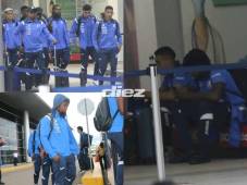 Los futbolistas de la Selección de Honduras llegaron con cara de pocos amigos al Aeropuerto Internacional de Toncontín luego de perder ante Nicaragua: ¿raparon a los debutantes? (FOTOS: Álex Pérez)