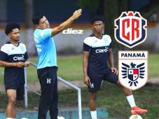 Orlando López en plenas indicaciones a los seleccionados Sub-21 en el entrenamiento de hoy en San Pedro Sula. Fotos Moisés Valenzuela.