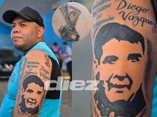 ¡Se hizo tatuaje de Diego Vázquez! Aficionado de Motagua muestra con orgullo la imagen del DT: “cumplí mi promesa”