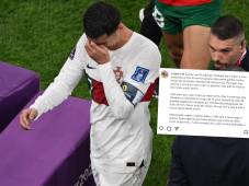 Cristiano Ronaldo salió entre lágrimas después de caer eliminado ante Marruecos.