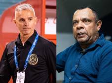 Raúl Cáceres se calentó en la conferencia de prensa luego de la derrota contra Marathón. Fotos Mauricio Ayala y Neptalí Romero.