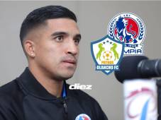 El atacante de Olimpia atendió la conferencia de prensa previo al amistoso ante Olancho FC. FOTO: Mauricio Ayala.