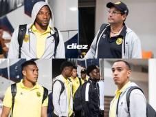 Real España aterrizó en San Pedro Sula tras su papelón en la Copa Centroamericana: así llegó 'Buba' López tras la lesión y uno de los señalados con cara de pocos amigos. (FOTOS: MAURICIO AYALA)