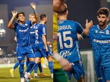 Luis Palma celebra el gol en el encuentro desarrollado en Emiratos Árabes Unidos contra MSK Zilina. Fotos Lech Poznan.