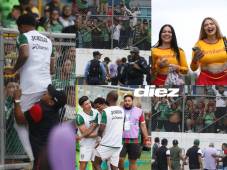 ¡Zafarrancho en el Morazán! Los futbolistas y directivos del Marathón protagonizaron una pelea con los aficionados verdolagas al finalizar el partido. (FOTOS: Neptalí Romero, Mauricio Ayala y Héctor Edú)