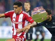 ¡Terrible definición! Luis Palma tuvo un mano a mano y se perdió su primer gol con Olympiacos