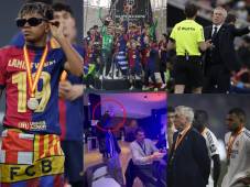 Yamal con mucho estilo en la celebración, celebración de Barcelona, burla de Piqué al madridismo y las caras tristes de Real Madrid tras la goleada en la final de Supercopa de España.
