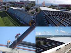 EN IMÁGENES: Así avanza la remodelación del Estadio Excélsior, casa del Platense de Puerto Cortés.