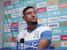 Bryan Acosta estuvo presente hoy en la conferencia de prensa de la Selección de Honduras. Fotos Mauricio Ayala.