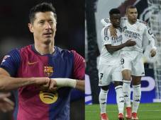 Robert Lewandowski y Vinicius, delantero del Barcelona y Real Madrid, son protagonistas en la tabla de goleadores de la Champions League. Fotos EFE.