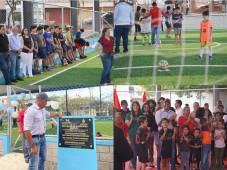 ¡Quedó bonita! Condepor, a través de Mario Moncada, entregó una cancha sintética en Colonia Los Robles de Tegucigalpa.