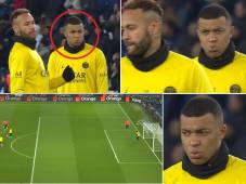 Su cara lo dice todo: la viral reacción de Mbappé cuando Neymar marca un golazo en el calentamiento del PSG