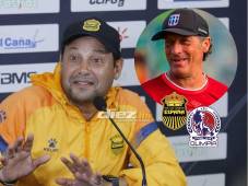 El entrenador del Real España en plena conferencia de prensa en la sede aurinegra. FOTO: Neptalí Romero.