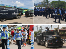 Miembros policiales llegaron en horas de la mañana de este domingo a las instalaciones del Juan Ramón Brevé. FOTOS: Alex Pérez/José Aníbal Vásquez.