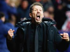 Diego Simeone celebró a lo grande que uno de los goles frente al Barcelona. Foto EFE.