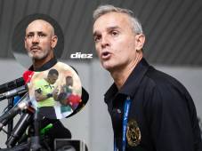 Pablo Lavallén, técnico de Marathón, en la conferencia de prensa luego del empate 2-2 frente al Olimpia. Foto Maurico Ayala.