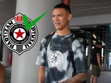 El centroamericano Kervin Arriaga llegando con una sonrisa a Serbia para firmar con el Partizán.