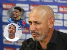 El entrenador de Olimpia atendió la conferencia de prensa. FOTO: David Romero.