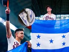 Mauricio Dubón representa en lo alto de las Grandes Ligas a Honduras, además utiliza los implementos con los colores nacionales.