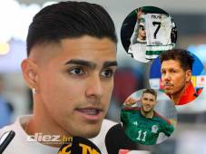 El delantero hondureño atendió a los medios de prensa en el Aeropuerto Internacional de Palmerola en Comayagua. FOTOS: David Romero.