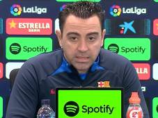 Xavi Hernández en la conferencia previo al partido del Barcelona contra Almería por la liga española.