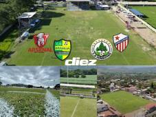 Solamente uno tiene en su pasado albergar encuentros de primera división, y su césped está en regulares condiciones. Fotos cortesías.