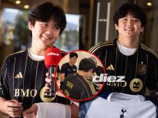 Siwoo Choi cumplió su sueño de conocer a Son Heung-Min previo al entrenamiento de LAFC en San Pedro Sula. (FOTOS: Mauricio Ayala)
