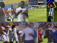 Futbolista le celebra a Olimpia al estilo de Lamine Yamal, debutante goleador de los Albos en la Liga Nacional y el agarre entre 'Tota' Medina con staff de Marathón en La Ceiba.