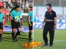 Mauro Reyes se fue con todo contra el arbitraje luego que Olimpia le endosó una “manita” en la primera jornada del torneo Clausura 2023. FOTOS: David Romero.