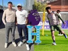 Mario Moncada, abuelo de Dereck Moncada, se encuentra en el estadio junto al el inglés Ben Wrigglesworth.