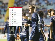 Rodrigo Auzmendi fue la figura de Motagua con el triplete. Fotos Marvin Salgado.