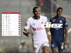 Jerry Bengtson fue el autor de un doblete y le dio la victoria al Olimpia sobre Motagua. Fotos Alex Pérez y David Romero.