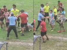 VIDEO: descarada agresión de miembro del staff del Lone FC contra futbolista del Platense en el Ascenso de Honduras