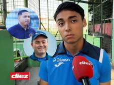 Emilio Izaguirre en plena charla con DIEZ en un juego de las reservas con el Motagua. Foto Walter García.